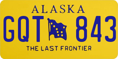 AK license plate GQT843
