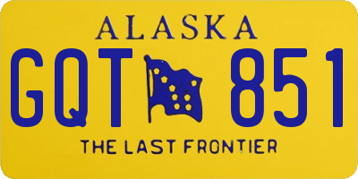 AK license plate GQT851