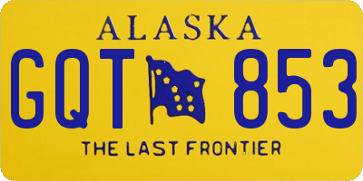AK license plate GQT853