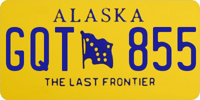 AK license plate GQT855