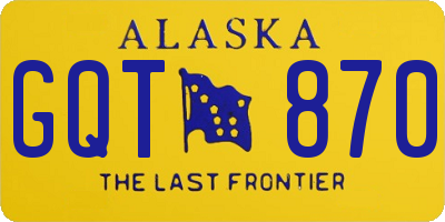 AK license plate GQT870