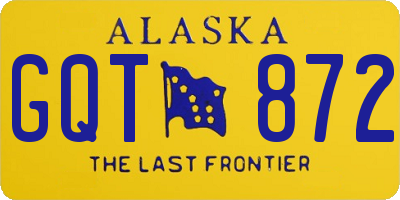 AK license plate GQT872