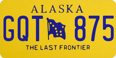 AK license plate GQT875