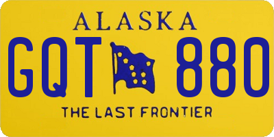 AK license plate GQT880