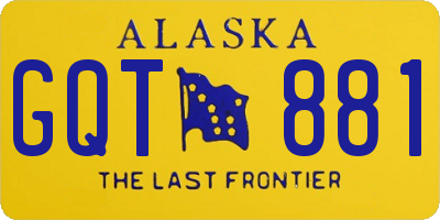 AK license plate GQT881