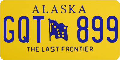 AK license plate GQT899