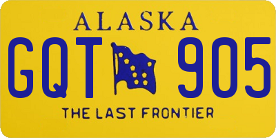AK license plate GQT905