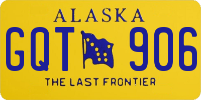 AK license plate GQT906
