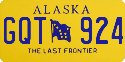 AK license plate GQT924