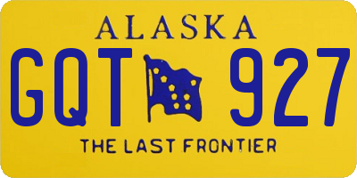 AK license plate GQT927