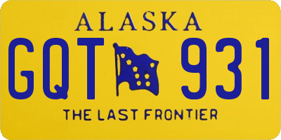 AK license plate GQT931