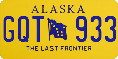 AK license plate GQT933