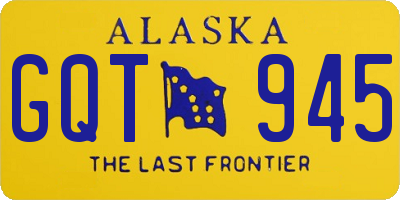AK license plate GQT945