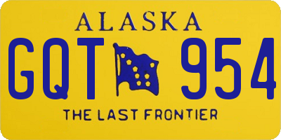 AK license plate GQT954