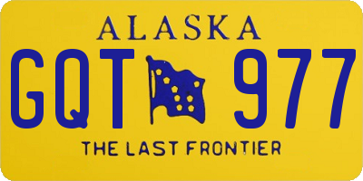 AK license plate GQT977