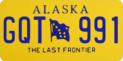 AK license plate GQT991