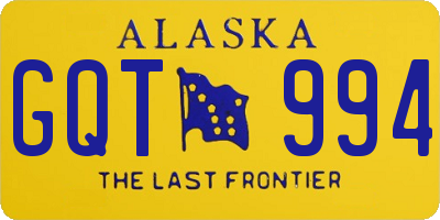 AK license plate GQT994