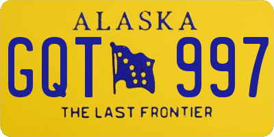 AK license plate GQT997