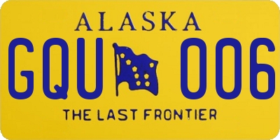 AK license plate GQU006