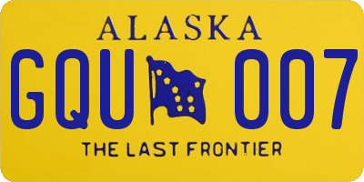 AK license plate GQU007