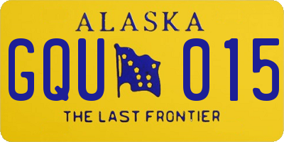 AK license plate GQU015