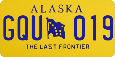 AK license plate GQU019