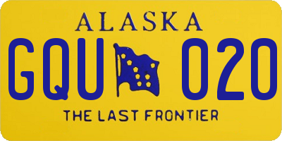 AK license plate GQU020