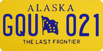 AK license plate GQU021