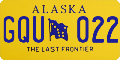 AK license plate GQU022