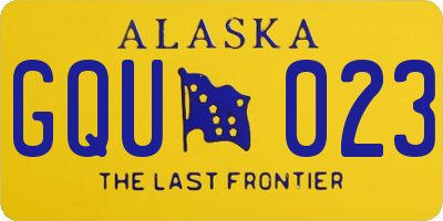 AK license plate GQU023