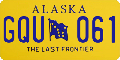 AK license plate GQU061