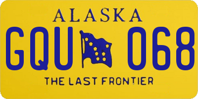 AK license plate GQU068