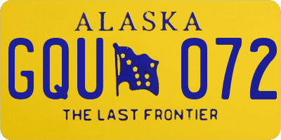 AK license plate GQU072