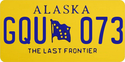 AK license plate GQU073