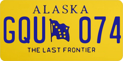 AK license plate GQU074