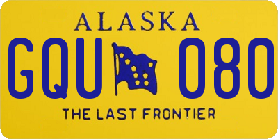 AK license plate GQU080