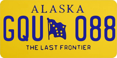 AK license plate GQU088