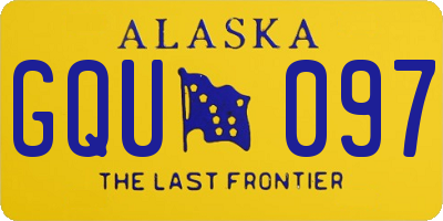AK license plate GQU097