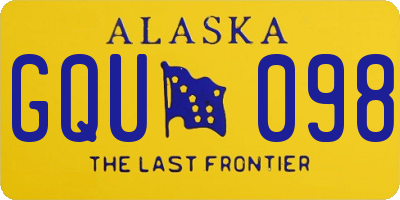 AK license plate GQU098