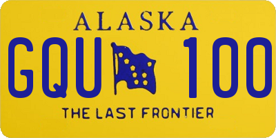 AK license plate GQU100