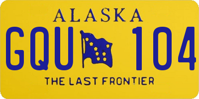 AK license plate GQU104