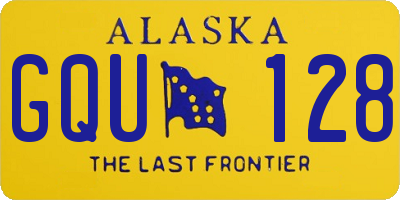 AK license plate GQU128