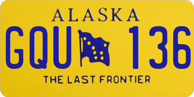 AK license plate GQU136