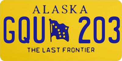 AK license plate GQU203