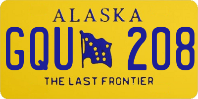 AK license plate GQU208