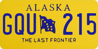 AK license plate GQU215
