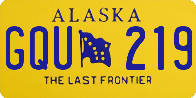 AK license plate GQU219