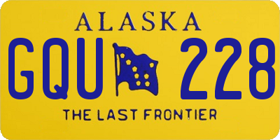 AK license plate GQU228