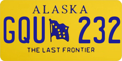 AK license plate GQU232