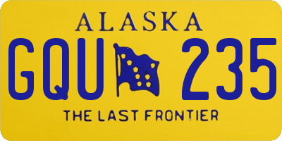 AK license plate GQU235